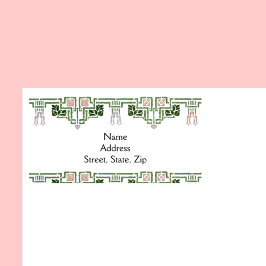 Art Nouveau Floral Border Adressaufkleber