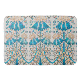 Art Nouveau Floral Botanical Blue Creme Muster Badematte