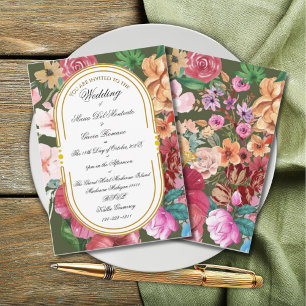Art Nouveau Floral Calligraphy Einladung
