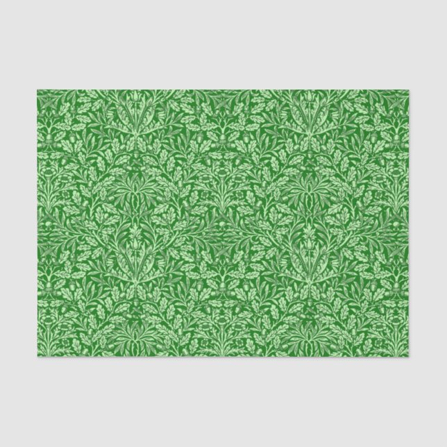 Art Nouveau Floral Damask, Emerald Green Seidenpapier (Vorderseite)