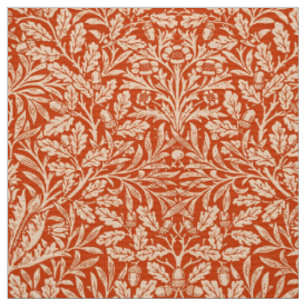 Art Nouveau Floral Damask, Mandarin Orange Stoff