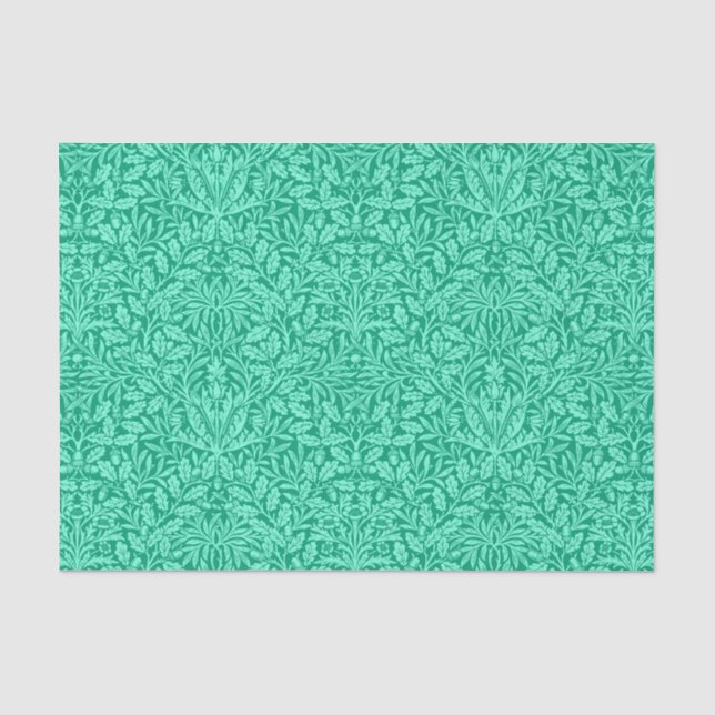Art Nouveau Floral Damask, Türkis und Aqua Seidenpapier (Vorderseite)