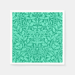 Art Nouveau Floral Damask, Türkis und Aqua Serviette