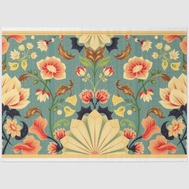Art Nouveau Floral Decoupage Seidenpapier (Vorderseite)