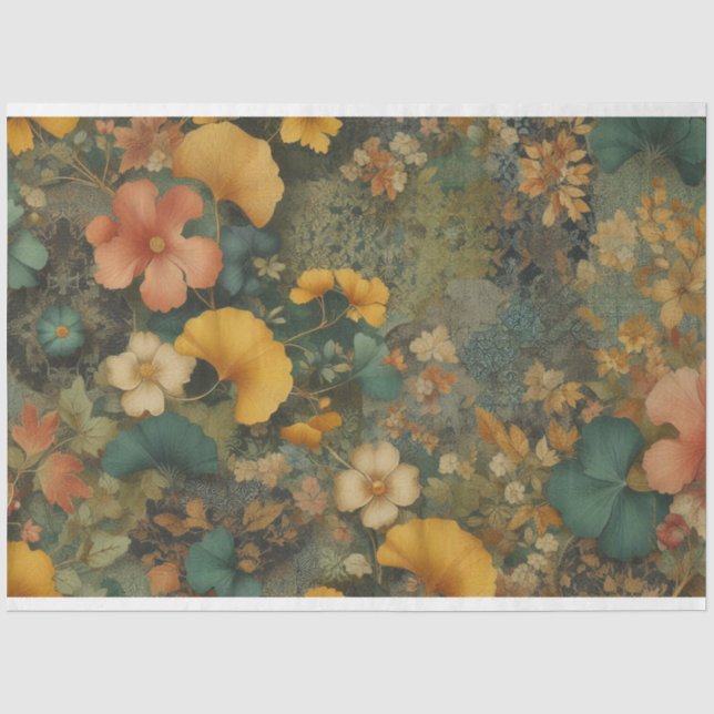 Art Nouveau Floral Decoupage Seidenpapier (Vorderseite)