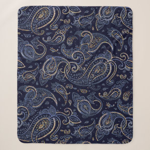 Art Nouveau Floral Denim Design Sherpadecke