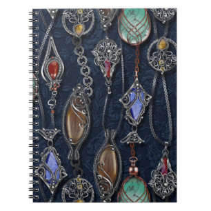 Art Nouveau Floral: Denim Elegance. Notizblock