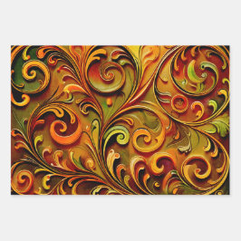 Art Nouveau floral design Geschenkpapier Set