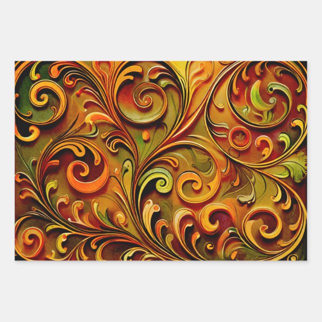 Art Nouveau floral design  Geschenkpapier Set (Vorderseite)