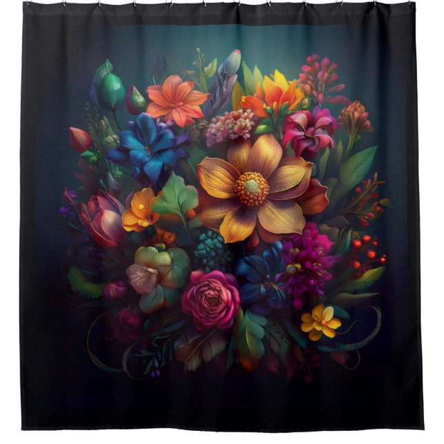 Art Nouveau Floral Duschvorhang (Vorderseite)