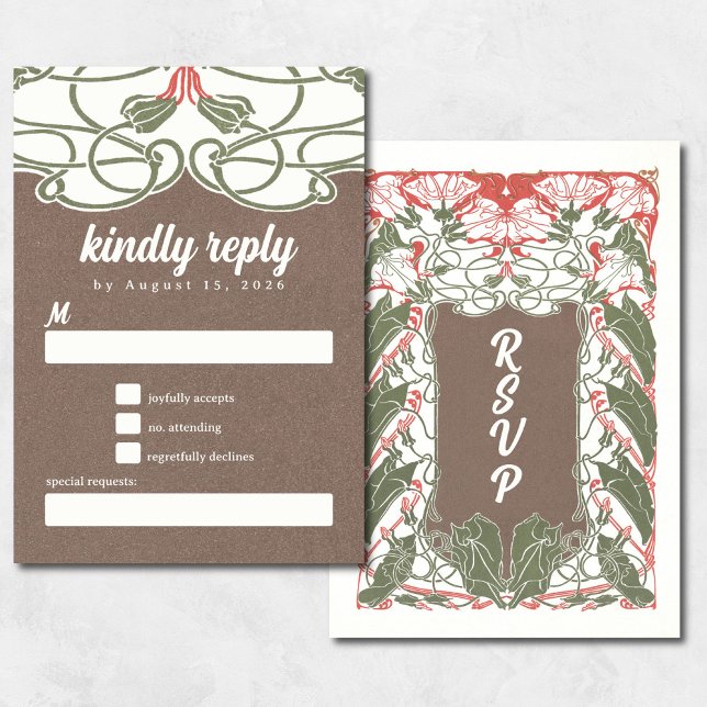 Art Nouveau Floral Elegante 2 UAWG RSVP Karte (Von Creator hochgeladen)