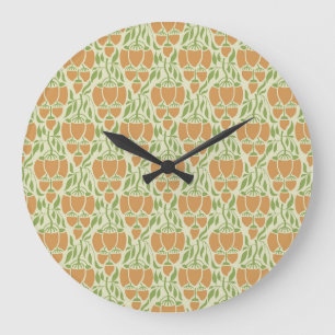 Art Nouveau: Floral Elegante Große Wanduhr