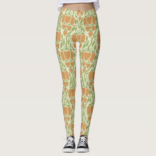 Art Nouveau: Floral Elegante Leggings (Vorderseite)