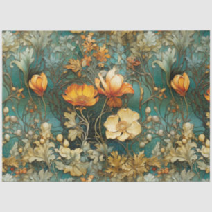 Art Nouveau Floral Fall Aquamarin Ephemere Entdeck Seidenpapier
