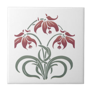Art Nouveau Floral Fliese
