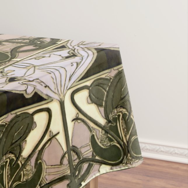 Art Nouveau Floral Frieze von Alphonse Mucha Tischdecke (Beispiel)