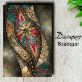 Art Nouveau Floral Gold Aquamarine Dekoration Seidenpapier