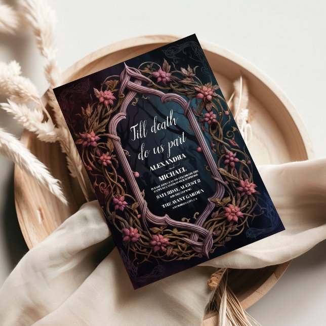 Art Nouveau Floral Gothic Halloween Hochzeit Einladung (Von Creator hochgeladen)