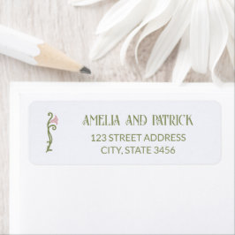 Art Nouveau Floral Green and Pink Wedding