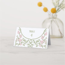 Art Nouveau Floral Green und Pink Wedding
