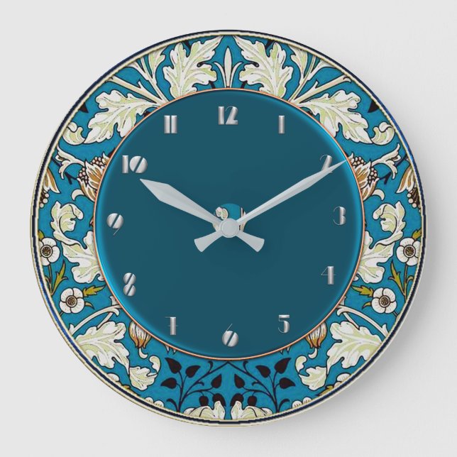 Art Nouveau Floral Große Wanduhr (Vorderseite)