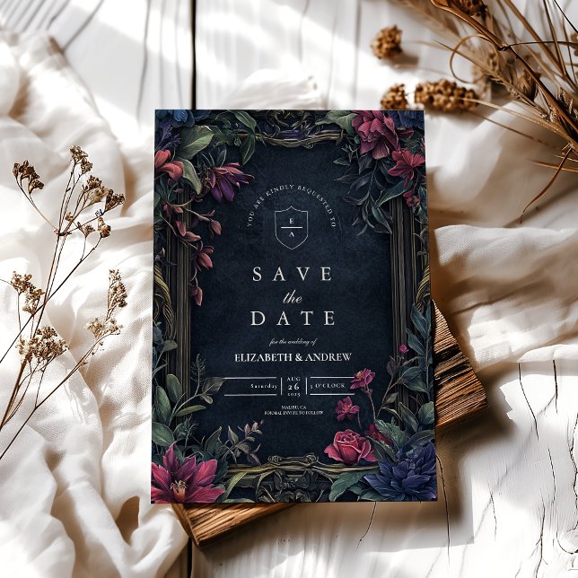 Art Nouveau Floral Halloween Hochzeit Save The Date (Von Creator hochgeladen)