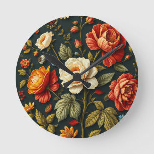 Art Nouveau Floral - Leben in voller Blüte Runde Wanduhr