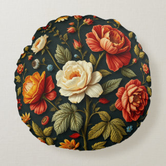 Art Nouveau Floral - Leben in voller Blüte Rundes Kissen