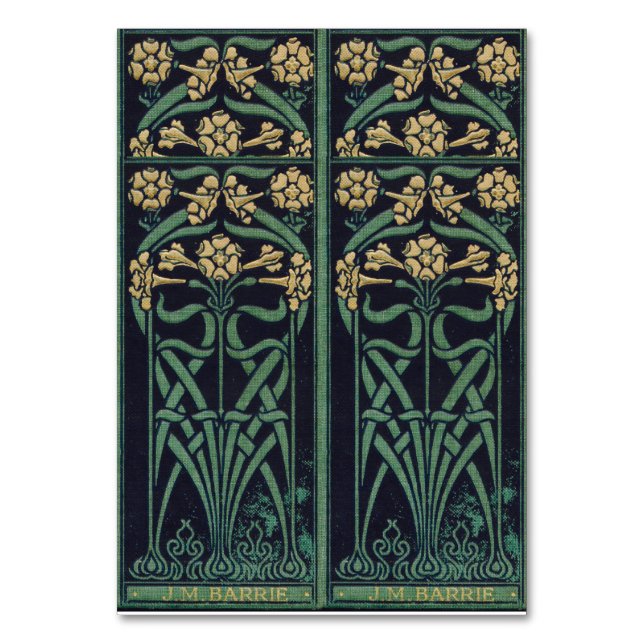 Art Nouveau Floral Lesezeichen Tischnummer (Vorderseite)