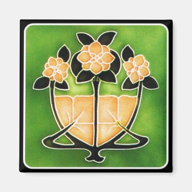 Art Nouveau Floral Magnet (Vorne)