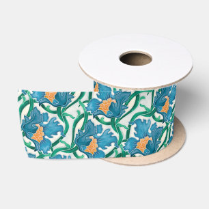 Art Nouveau Floral Majolica Muster Satinband