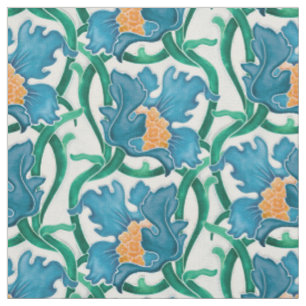 Art Nouveau Floral Majolica Muster Stoff