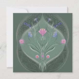 Art Nouveau Floral Medallion Geburtstag Einladung