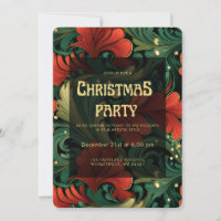 Art Nouveau Floral Modèle Noël Invitation de fête