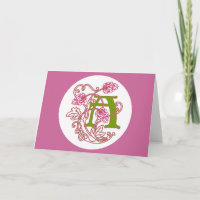 Art Nouveau Floral monogramm A