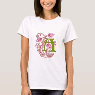 Art Nouveau Floral monogramm A T-Shirt