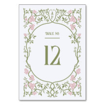 Art Nouveau Floral Pink und Grüne Hochzeit