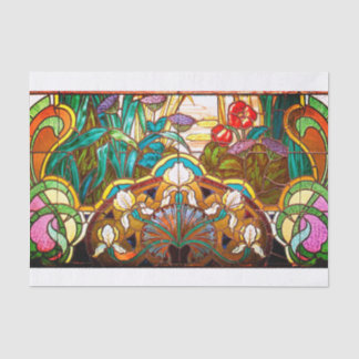 Art nouveau floral stained glass look window  seidenpapier
