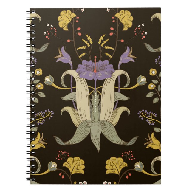 Art Nouveau Floral: Vintages Muster Notizblock (Vorderseite)