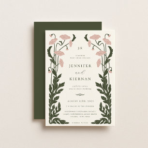 Art Nouveau Floral Wedding Einladung