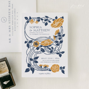 Art Nouveau Floral Wedding Einladung