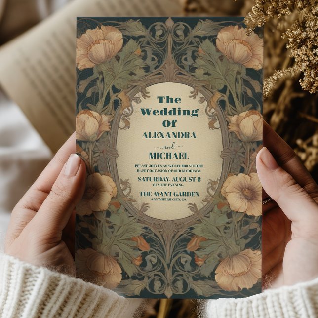 Art Nouveau Floral Wedding Einladung (Von Creator hochgeladen)