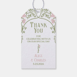 Art Nouveau Floral Wedding Vielen Dank Geschenkanhänger