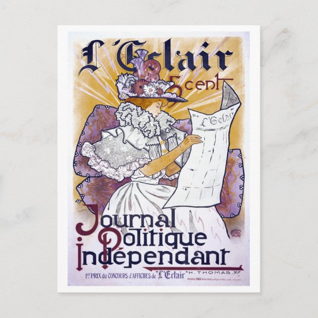 Art Nouveau Französische Polizeitschrift Postkarte (Vorderseite)