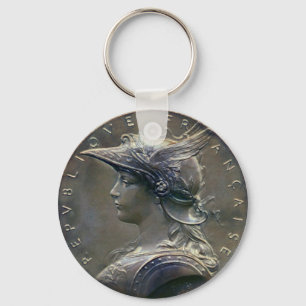 Art Nouveau French Medallion Schlüsselanhänger