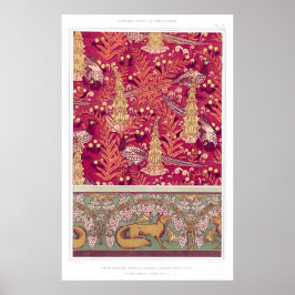 Art Nouveau Fuchs Fasan Foxglove verneuil Poster