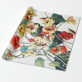 Art Nouveau Garden Nasturtium Blume Geschenkpapier