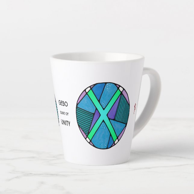 Art Nouveau Gebo Rune Latte Mug - UNITÉ ! (Angle droit)