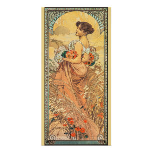 Art Nouveau-Gemälde des Sommers von Alphonse Mucha Poster