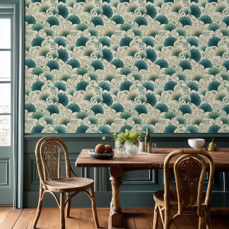 Art Nouveau Gingko Leaf Wallpaper Tapete